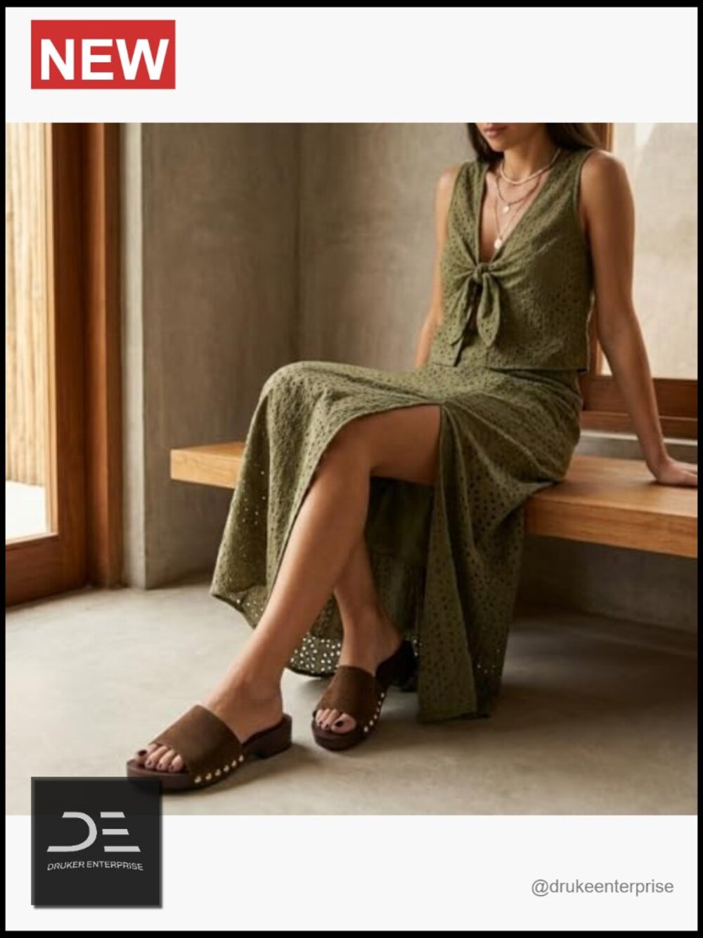 Genuine Suede Slides, Studded Sandals, Cushioned Footbed, Slip On - Picture 3 of 7